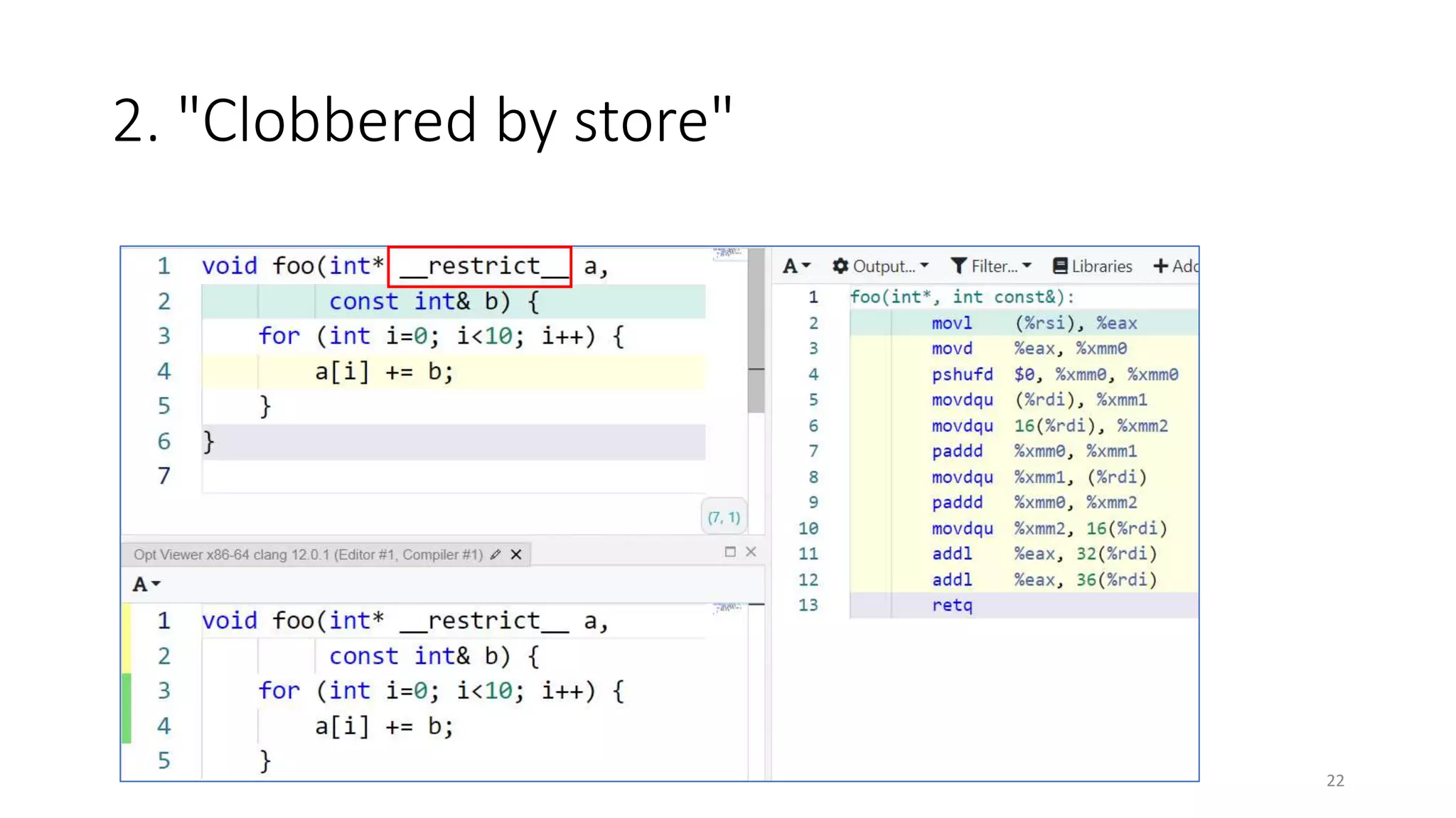 2. "Clobbered by store"
22
 