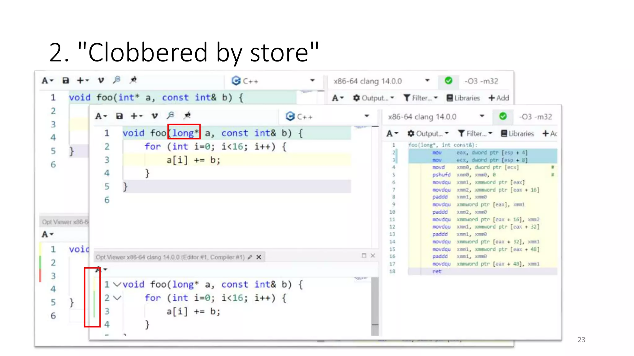 2. "Clobbered by store"
23
 