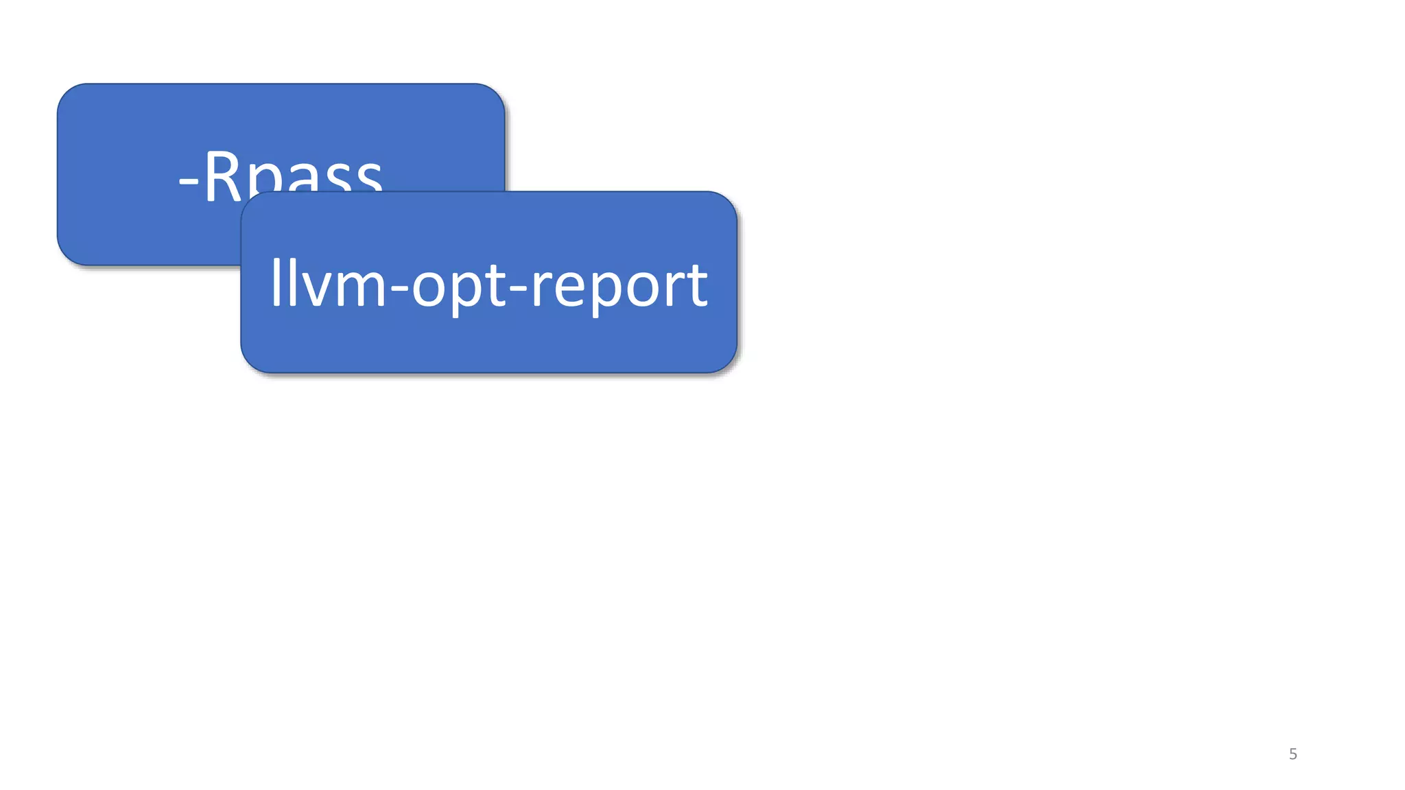5
-Rpass
llvm-opt-report
 