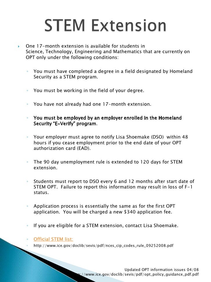 Stem Extension Letter From Employer Stem Extension Letter From Employer