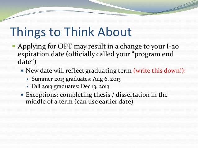 optional practical training thesis You are eligible for a maximum of 12 months of full-time optional practical training during or following each advancing degree level (masters/phds) may apply after completion of all course requirements for the degree (excluding thesis or equivalent. optional practical training thesis You are eligible for a maximum of 12 months of full-time optional practical training during or following each advancing degree level (masters/phds) may apply after completion of all course requirements for the degree (excluding thesis or equivalent.