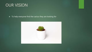 OUR VISION
 To help everyone find the cactus they are looking for
 