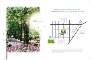 A localização mais estratégica do Bueno:
a poucos metros das regiões mais nobres da cidade

R

E

S

I

D

onderful
E

N

C

Setor
Oeste

E

Setor
Marista

Setor
Bueno

A Praça da T-23 está em uma localização do Bueno cercada por vias de acesso às regiões mais nobres e influentes da
cidade: de um lado o Marista, com todos os seus diferenciais de conveniência e lazer. De outro lado, o Oeste, um dos
bairros mais tradicionais e completos em estrutura de serviços. Isto significa que, saindo da praça da T-23, em poucos
minutos você está em pontos estratégicos como os parques Vaca Brava, Areião e Lago das Rosas, ou os shoppings
Goiânia Shopping, Buena Vista e Bougainville.

 