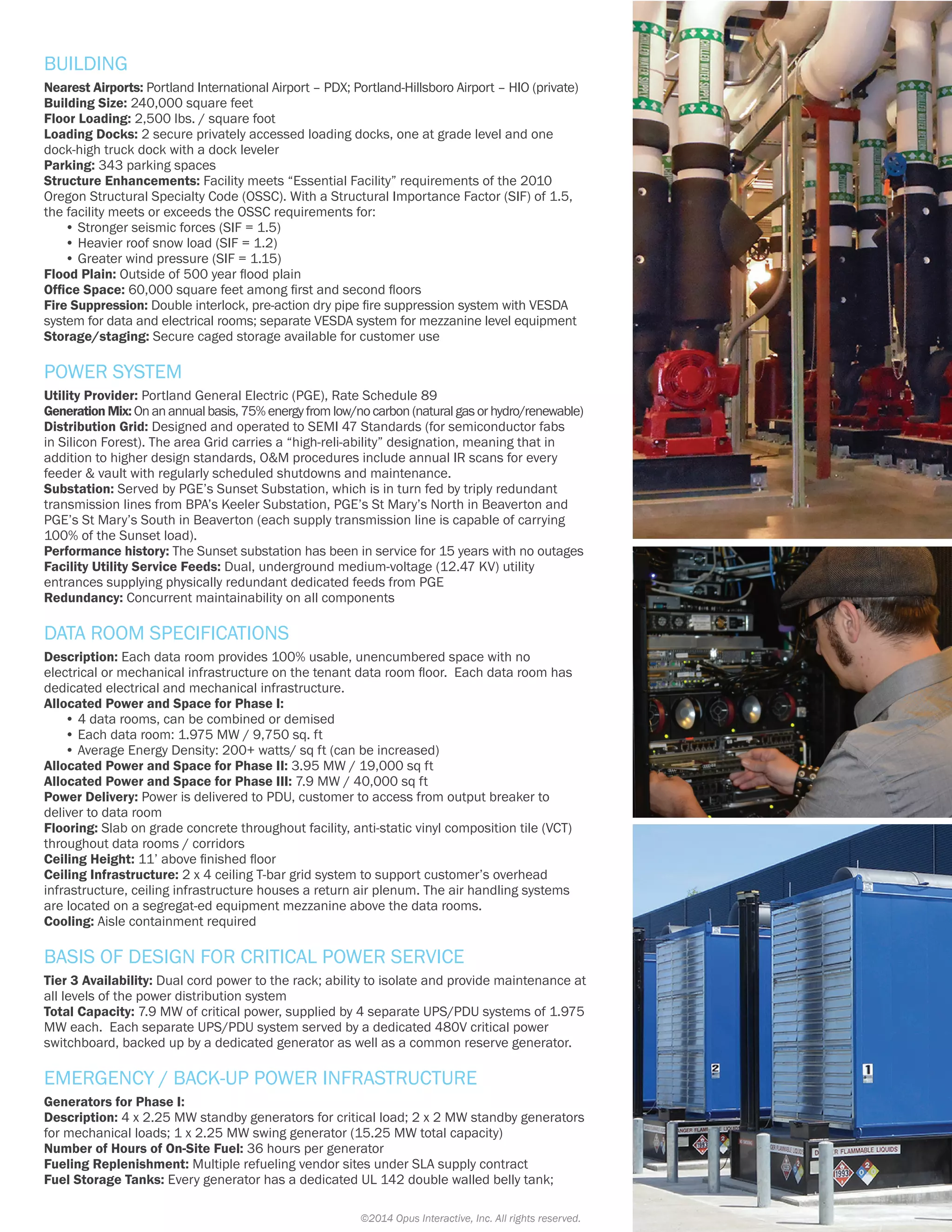 Opus Interactive Hillsboro, Oregon Data Center PDF