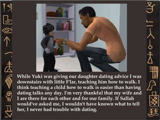 Growing up with a large family, she can't imagine it any other way. Plus, family members are guaranteed best friends she tells us. At least that's true with our family.  --- Sallah is by far the shyest of this generation with 1 outgoing point. So I was a little shocked at her secondary aspiration of Popularity with her primary being Family, but that one didn't shock me. Today Sallah celebrated a very special birthday. Our eldest daughter is now a teenager. Our shy daughter* has informed us that her heart longs for a strong, big family for in her adult years. 