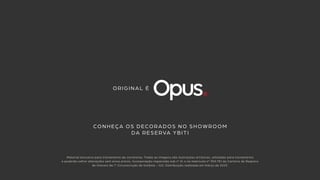Material exclusivo para treinamento de corretores. Todas as imagens são ilustrações artísticas, utilizadas para treinamento
e poderão sofrer alterações sem aviso prévio. Incorporação registrada sob n° R-4 na matrícula n° 350.781 do Cartório de Registro
de Imóveis da 1° Circunscrição de Goiânia – GO. Distribuição realizada em março de 2023.
ORIGINAL É
CONHEÇA OS DECORADOS NO SHOWROOM
DA RESERVA YBITI
 