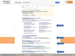 En niet alleen Google is belangrijk




Op zoek naar werk in 2013         21-03-2013      Martijn Bloksma   35
 