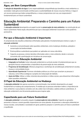 Artigo sobre Meio Ambiente. arquivo em pdf | PDF