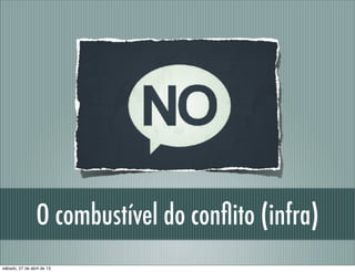 O combustível do conﬂito (infra)
sábado, 27 de abril de 13
 