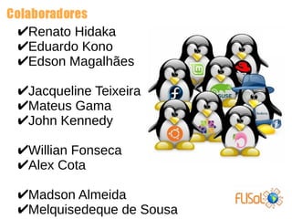 ✔Renato Hidaka
✔Eduardo Kono
✔Edson Magalhães
✔Jacqueline Teixeira
✔Mateus Gama
✔John Kennedy
✔Willian Fonseca
✔Alex Cota
✔Madson Almeida
✔Melquisedeque de Sousa
 