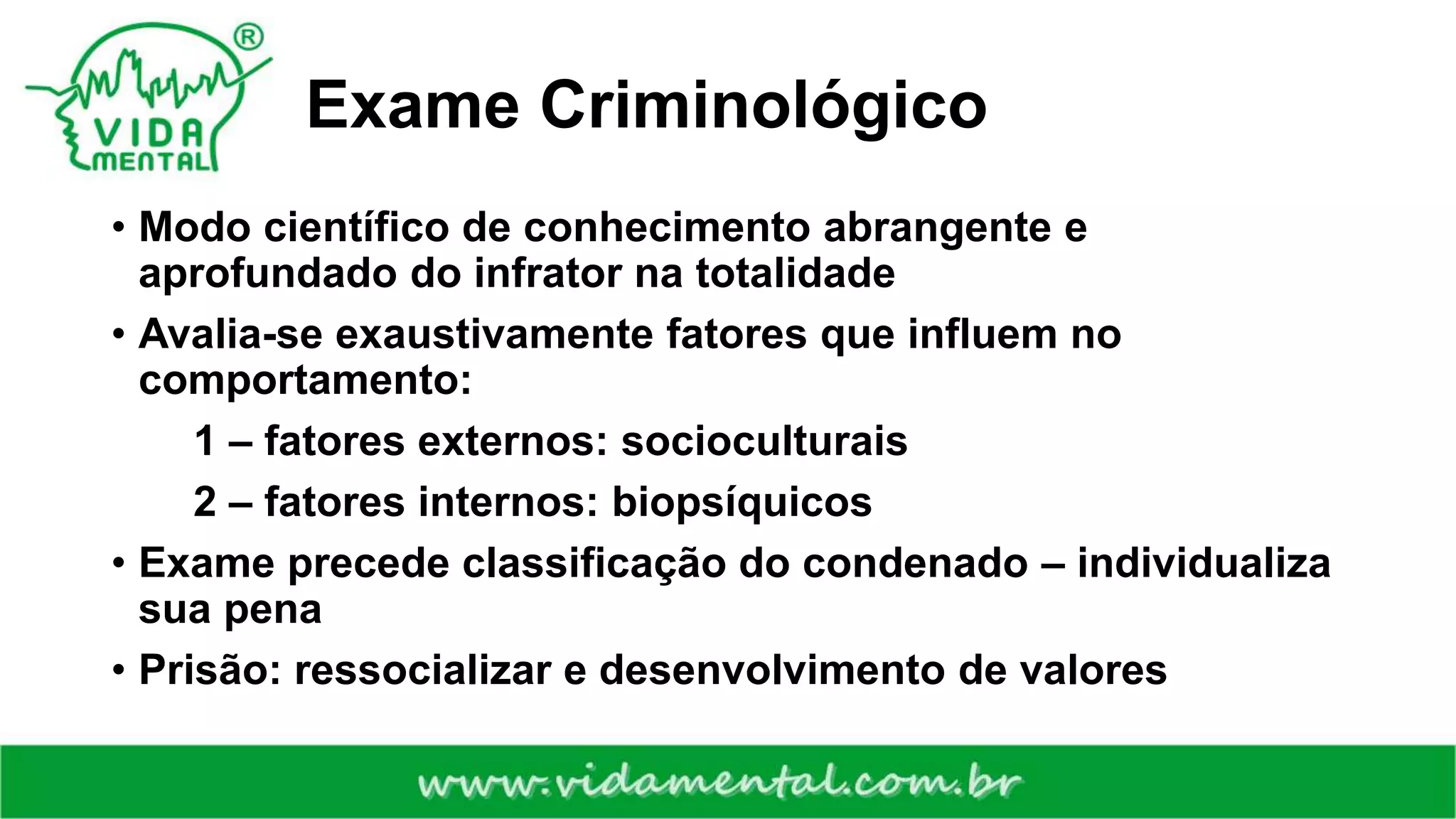 O que é exame criminológico? | PPTX