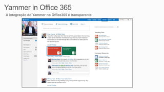 A integração do Yammer no Office365 é transparente
 