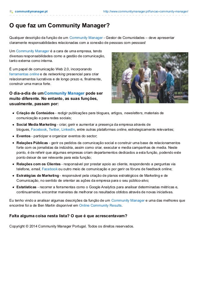 O que faz um Community Manager (Gestor de Comunidades)?