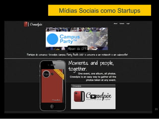 Mídias Sociais como Startups




                               23	
  
 