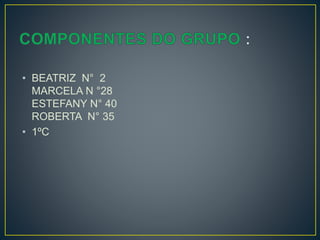 • BEATRIZ N° 2
MARCELA N °28
ESTEFANY N° 40
ROBERTA N° 35
• 1ºC
 