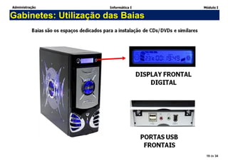 Administração Informática I Módulo I
19 de 34
Gabinetes: Utilização das Baias
 