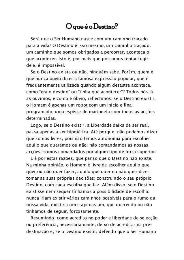 O que é o destino? O que é o destino?