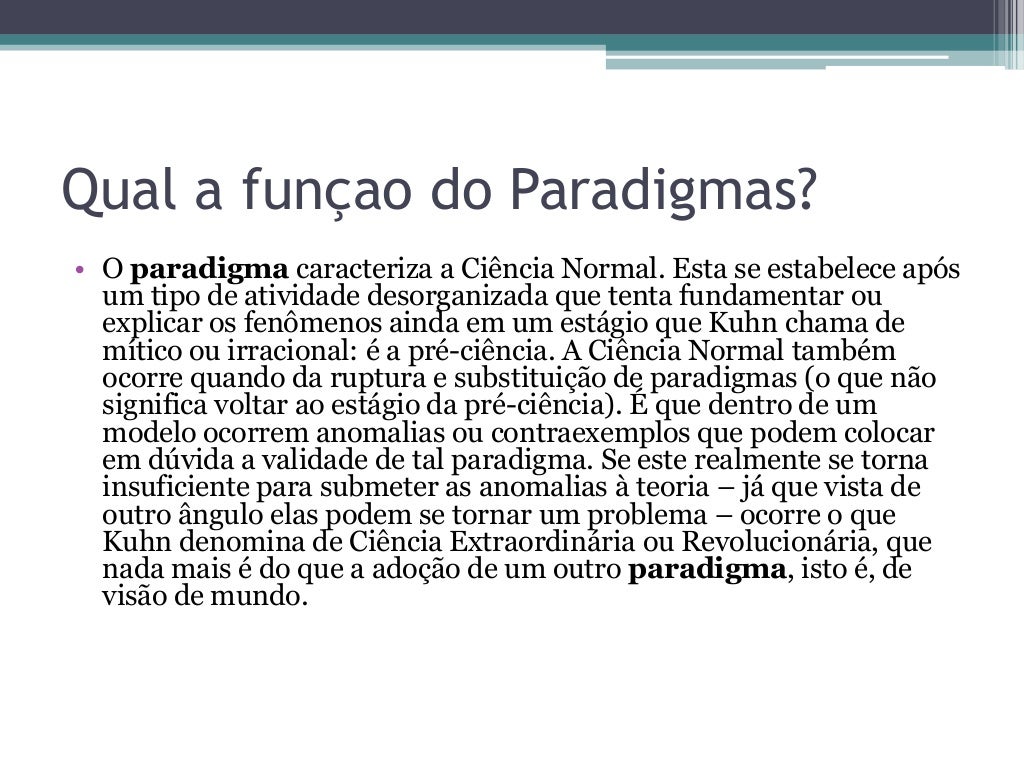 Definição De Paradigma Segundo Thomas Kuhn