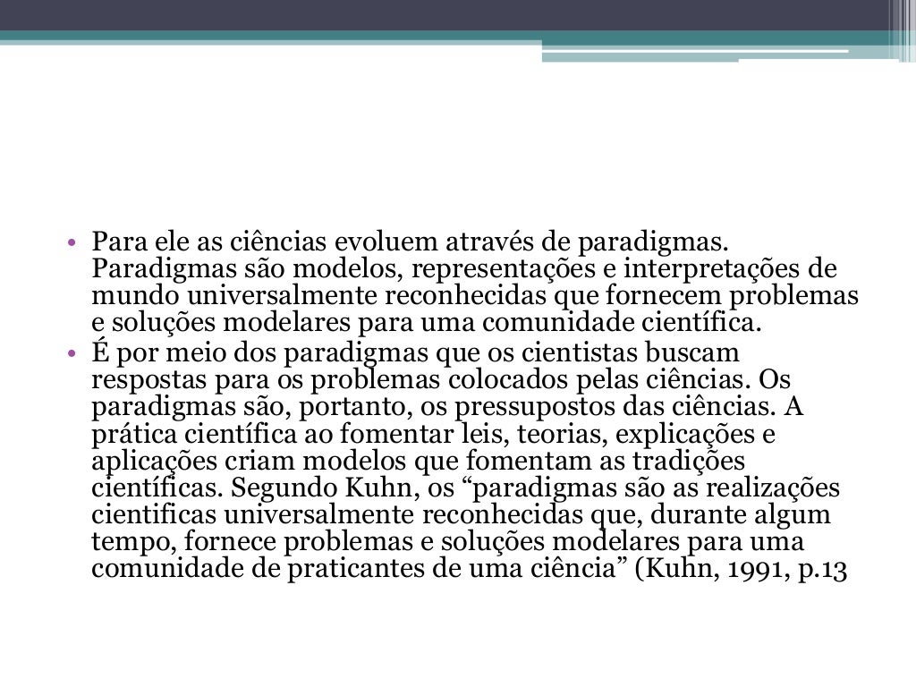 Definição De Paradigma Segundo Thomas Kuhn