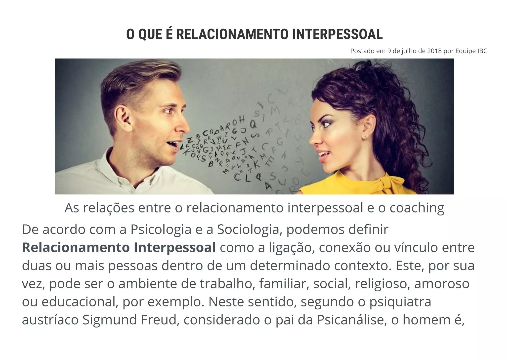 O que é relacionamento interpessoal | PPT