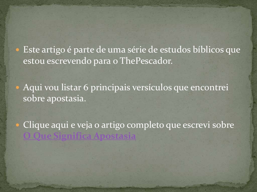 O que significa apostasia O que significa apostasia