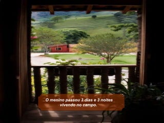 O menino passou 3 dias e 3 noites vivendo no campo.  