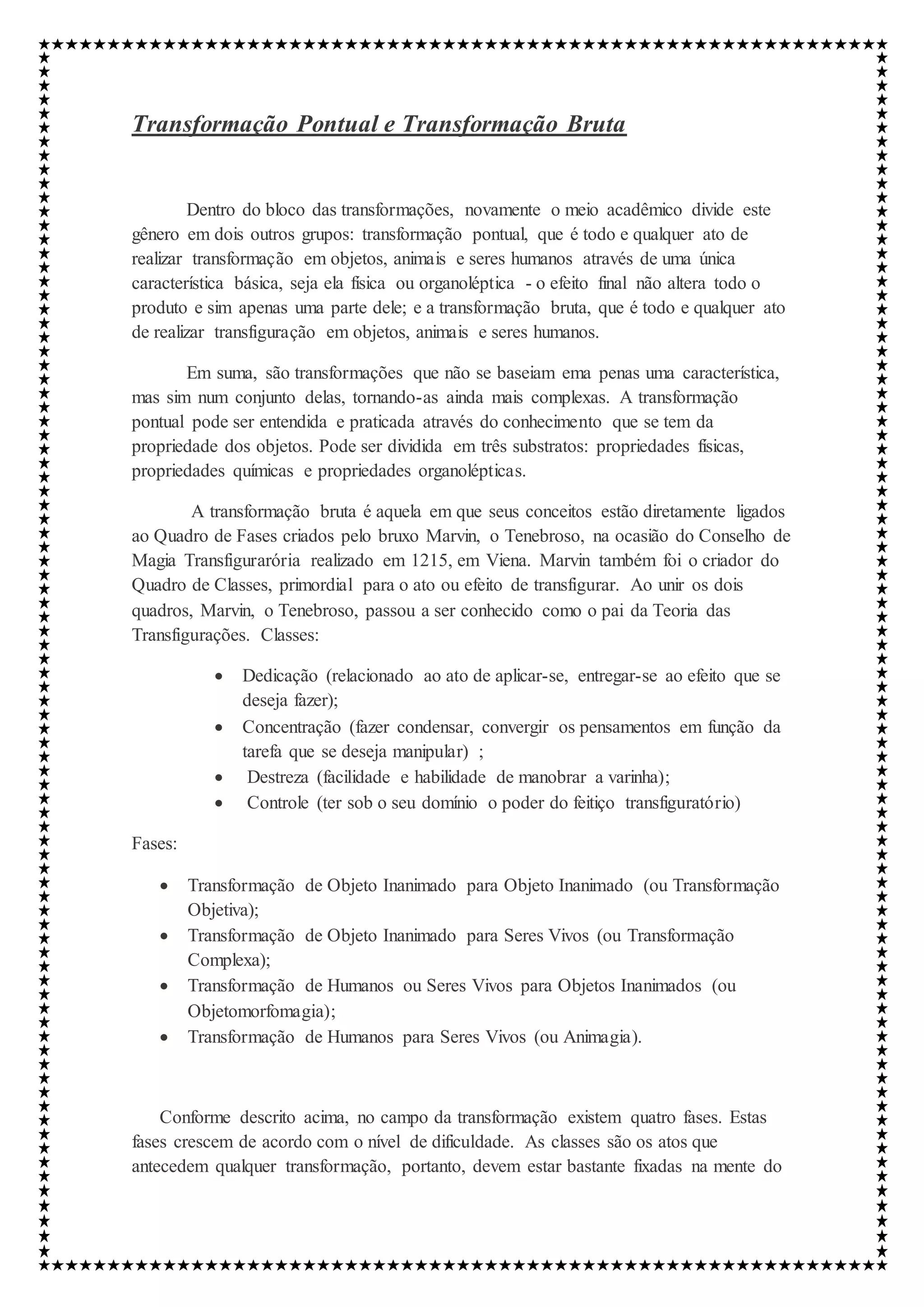 Guia de Transfiguração para Iniciantes | DOCX