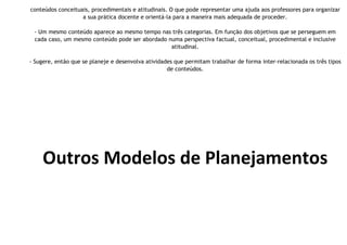 O que são conteúdos e modelos de planejamentos (simone helen drumond)