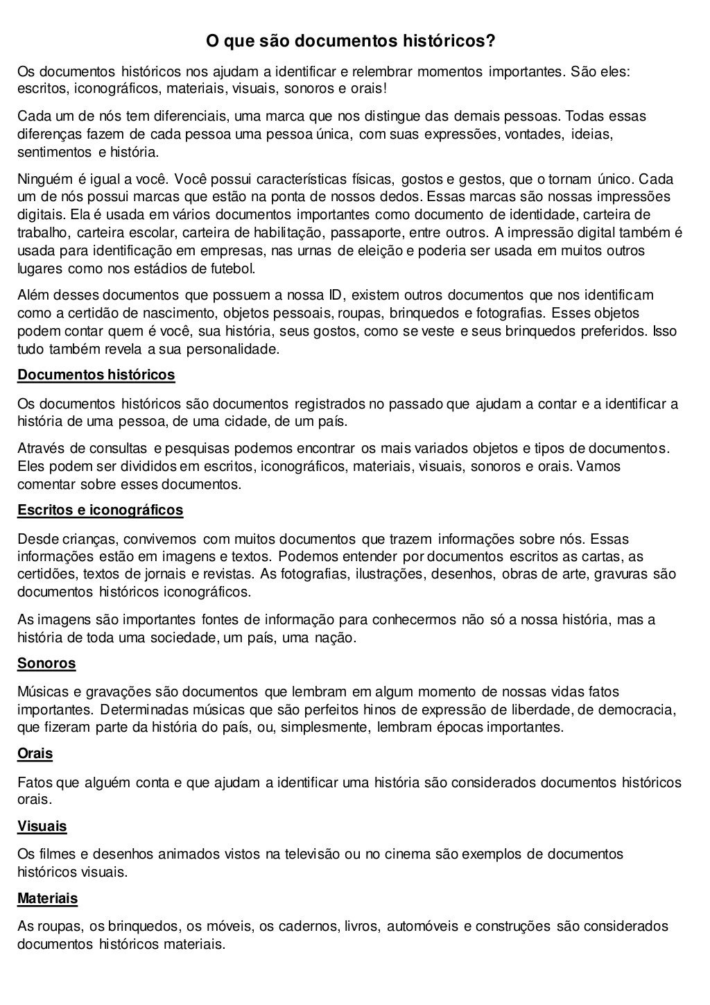 O que são documentos históricos O que são documentos históricos
