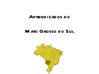 Aprendizados do Mato Grosso do Sul 