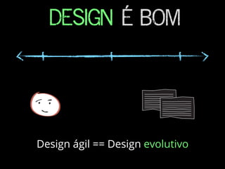 DESIGN É BOM
Design ágil == Design evolutivo
 