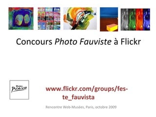 Concours  Photo Fauviste  à Flickr   www.flickr.com/groups/fes-te_fauvista Rencontre Web-Musées, Paris, octobre 2009 