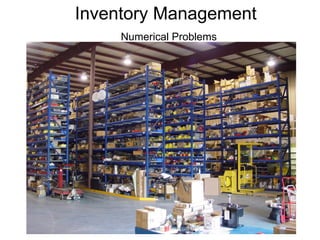 Inventory Management Numerical Problems 
