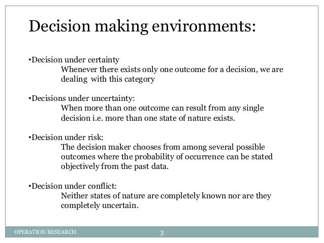 DECISION THEORY WITH EXAMPLE