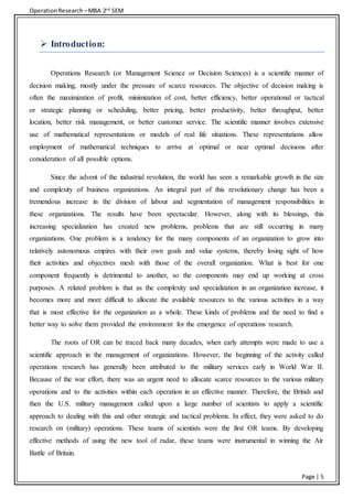Business Application of Operation Research | DOCX