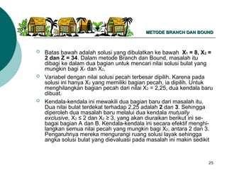 Integer Linier Programming dalam riset operasional .ppt