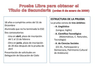 Examen: Abril y Junio 