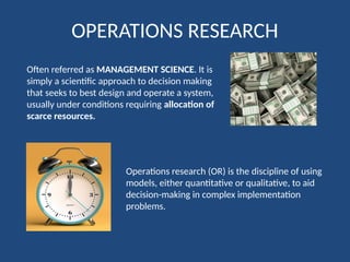 Introduction to Operations Research and Linear Programming | PPT
