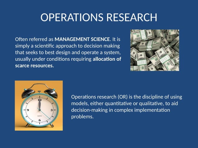 Introduction to Operations Research and Linear Programming | PPT