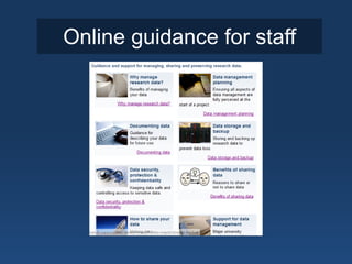 Online guidance for staff
 