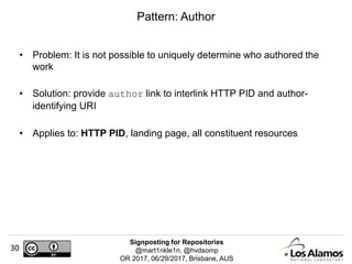 Resource Signposting Signposting for Repositories | PPTX