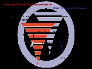 Page 36
Forward Closed Loop PowerControl
 Compared with IS-95 system, CDMA2000 the forward quick
power control is fast.
Power Control Bit
Eb/Nt Value
CDMA Techniques & Technologies
BTS
 
