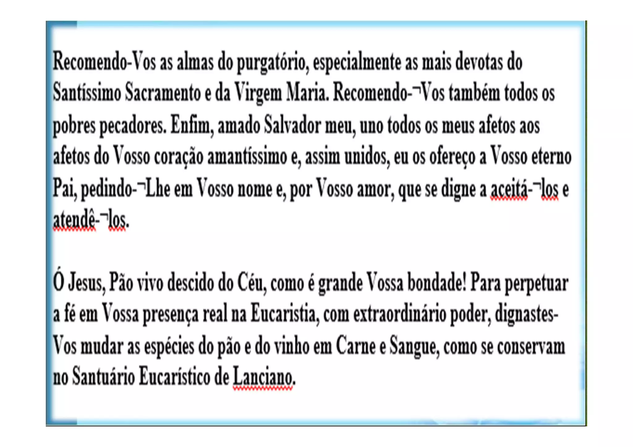 ORAÇÃO DIANTE DE JESUS EUCARÍSTICO