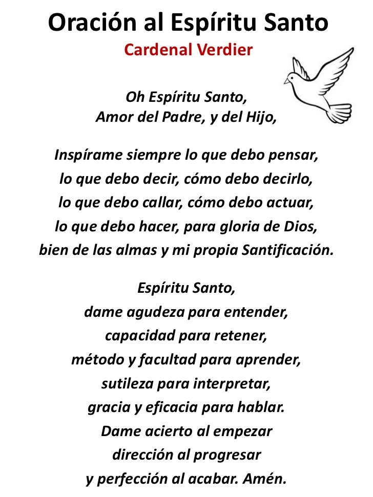 Oración Al Espíritu Santo : Oración al Espiritu Santo para Pedir Sus 7 ...