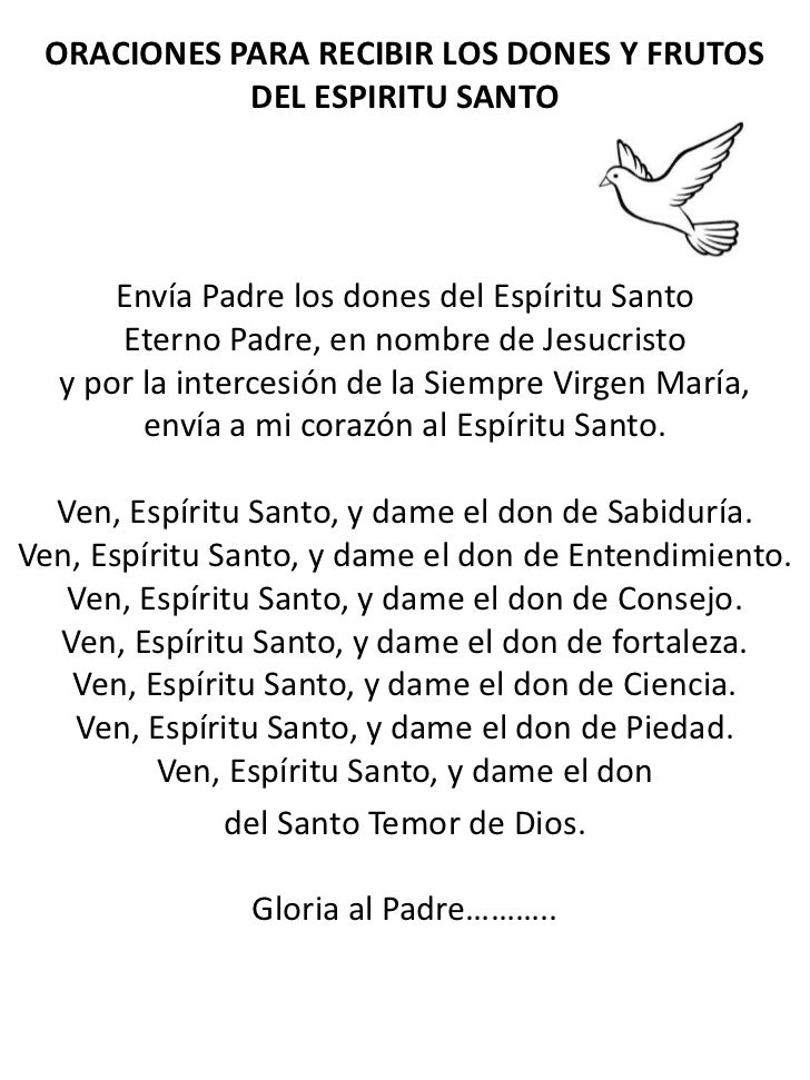 Oracion Al Espiritu Santo