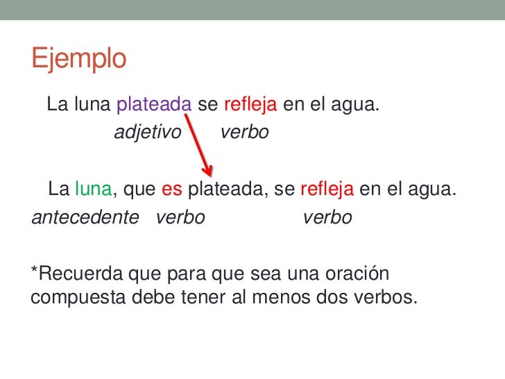 Oración compuesta subordinada adjetiva