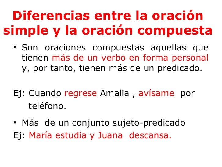 Oración simple y compuesta