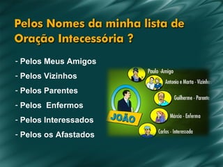 Pelos Meus Amigos Pelos Vizinhos Pelos Parentes Pelos  Enfermos Pelos Interessados Pelos os Afastados 