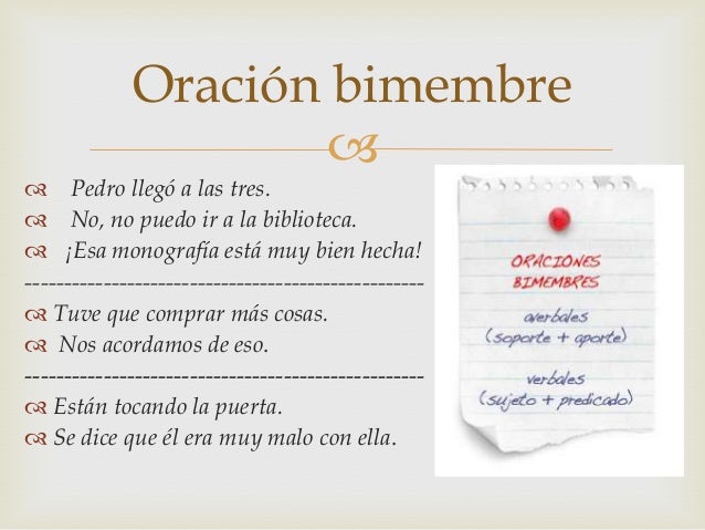 Oración unimembre bimembre