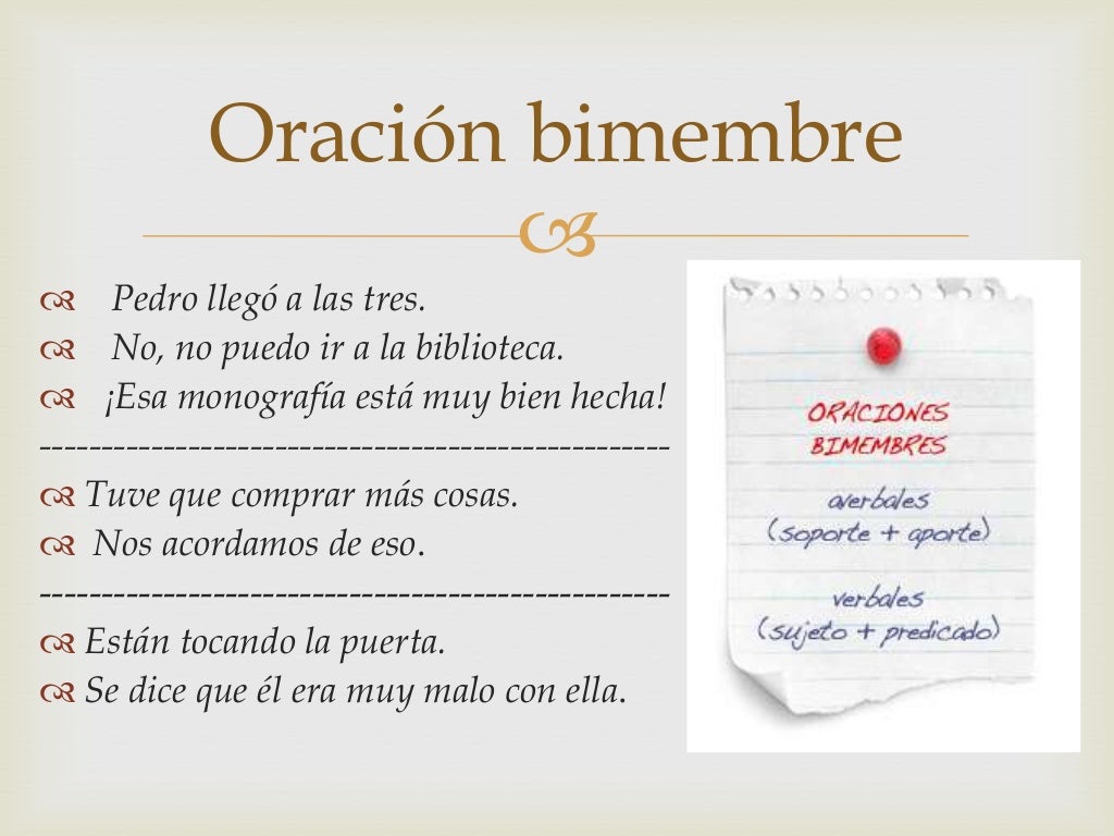 Oración unimembre bimembre
